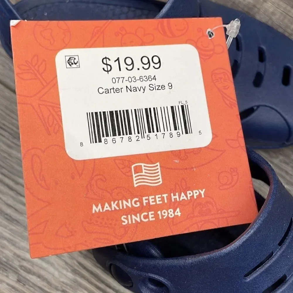 Toddler Boys' Carter Sustainable Sandals - Okabashi Navy